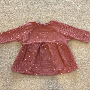 Zara Dusty Pink Baby Dress with White Dots